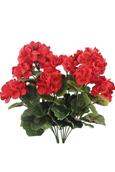 Choice3 1Pcs Red 14in Artificial Geraniums Red Faux Flowers Silk Bouquet DIY ...
