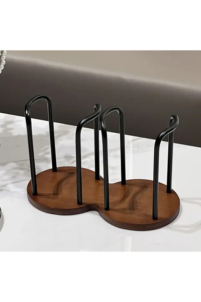 Choice B Disposable Cup Storage Holder Rack Shelf Water Tea Cups Wood Dispens...