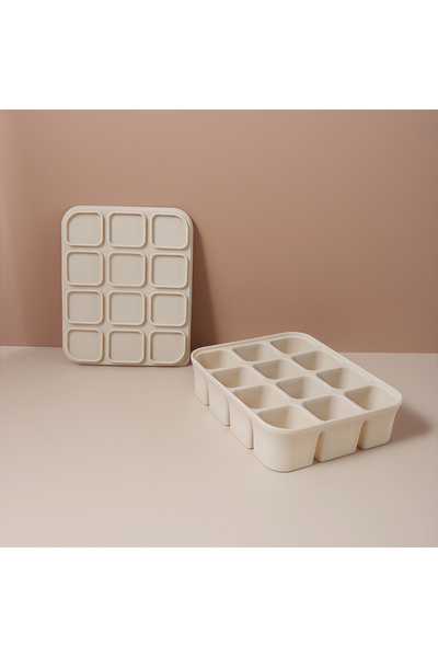 Choice3 12 grid cream 12 grid Food-Grade Silicone Baby Food Freezer Tray - Ea...