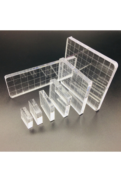 Choice 7PC 7pc Multi-size Stamps Acrylic Pad Block Accessories Clear Transpan...