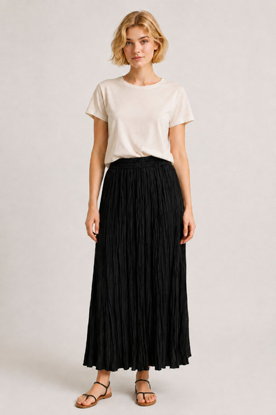 KLAPA Plissed Crushed Skirt