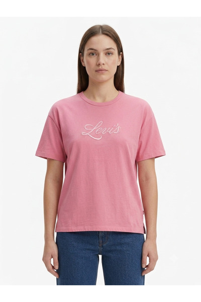 Levi's Women's Brand Logo Pink T-Shirt - 008C0-0003