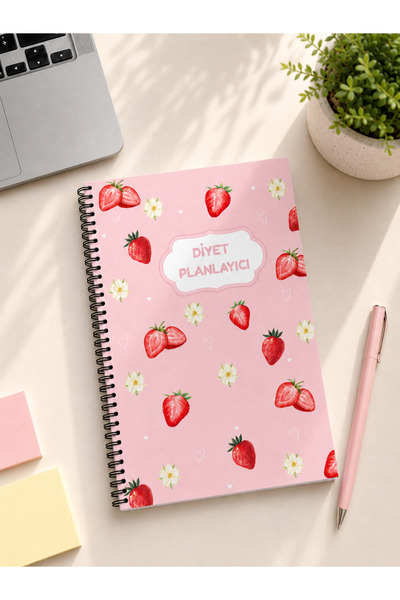 Nevahir Diyet Planlayıcı Defter A5 90 gr Kalın Kağıt Helezon Beslenme Takip A...