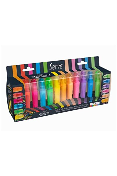 Serve Berry Desktop 12 Color Highlighter Pen Set