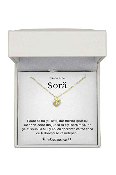 The Jewel Heart Colier Lebăda cu pandantiv Sister Gift, argint 925 placat cu ...