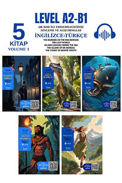 TGR Yayıncılık İngilizce 5'li A2-B1 Seviye Qr Kod ile Dinlemeli ve Alıştırmal...