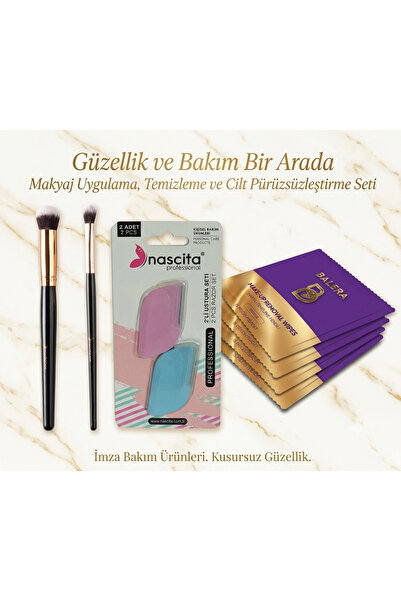 nascita Professional Oval Concealer Brush + Eyeshadow Blending Brush + 2-Piec...