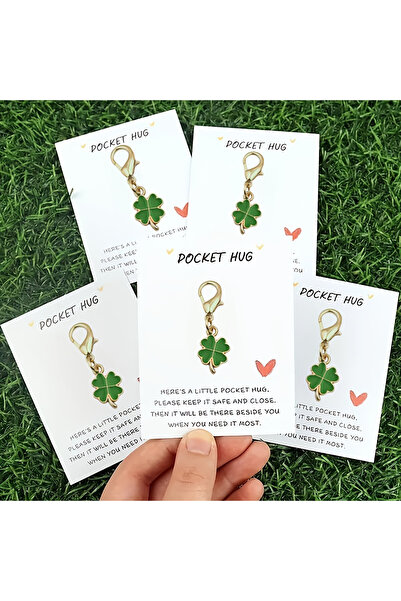 Choice1 5pcs 5/10pcs Lucky Clover Keychain Set with Pocket Hug Cards, Inspira...
