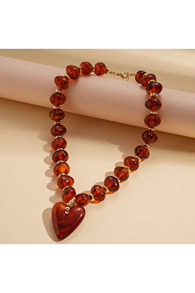 Choice10 Brown-Necklace European and American Oval Acrylic Bracelet Beading L...