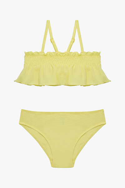 Penti Yellow Girl's Lilly Lemon Ruffled Bandeau Bikini Set
