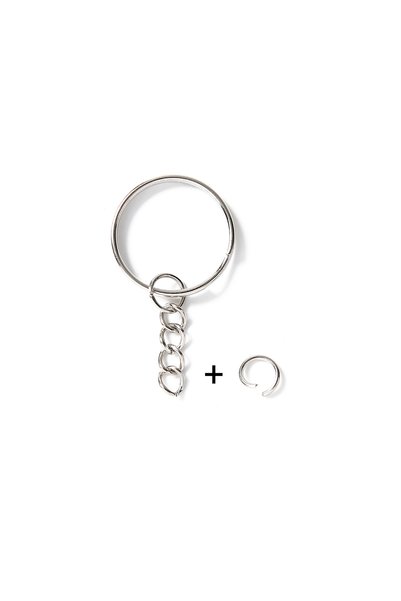 Choice 30 PCS Sliver Metal Key Ring with Extension Chain Split Keychain Rings...