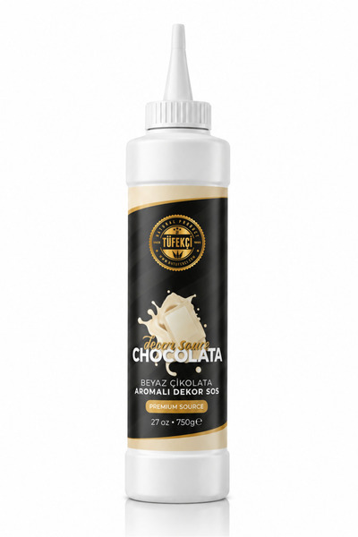 By Tüfekçi Beyaz Çikolata Dekor Sos 750 Gr | Tatlı ve İçecek Sunum Sosu | Waf...