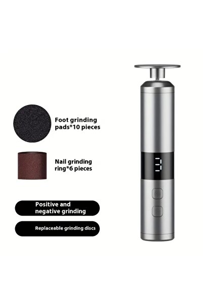 Choice1 GRAY Electric 2-in-1 foot grinder and nail grinder, USB charging foot...