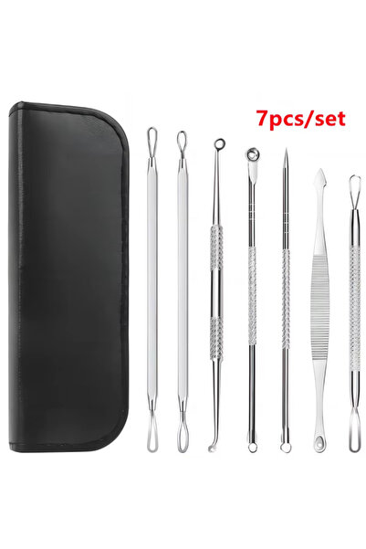 Choice Silver 7pcs Stainless Steel Blackhead Remover Tool Kit Professional Bl...