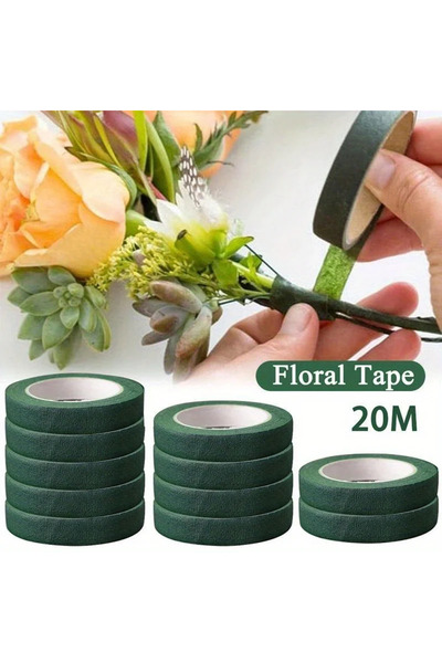 Choice 20m Floriculture Tape Self-adhesive Bouquet Floral Stem Paper Tape Sta...