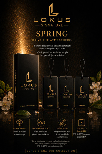 LOKUS Signature Spring 3 Adet Araç Kokusu | Premium Oto Kokusu, Uzun Süre Kalıcı Asma Araç Parfümü