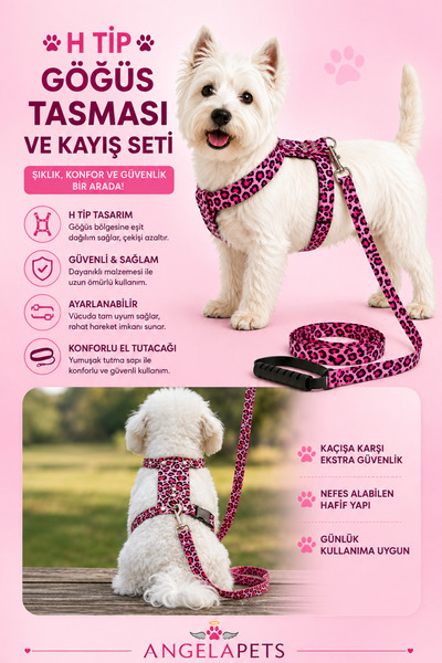 Angelapets H Type Anti-Escape Travel Leash Set