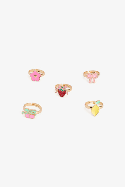 Penti Girl's Fruit 5-Piece Ring Set
