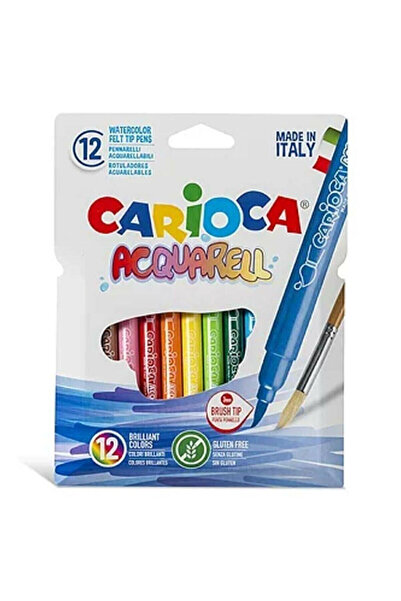 carioca Acquarell Fırça Uçlu Keçeli Kalem 12 Renk