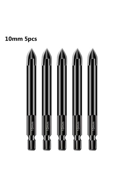 Choice1 10mm 5pcs 5pcs/10pcs Cross Hex Drill Bit Set For Tile Porcelain Glass...