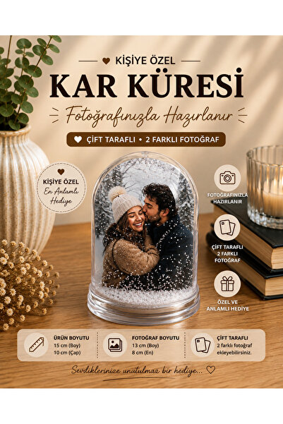 ABAS Kişiye Özel Fotoğraflı Kar Küresi Büyük Boy – Sevgiliye ve Aileye Özel H...