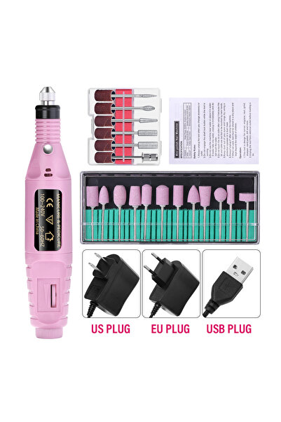 Choice1 USB Plug Pink-Set-A LULAA Portable Professional Electric Nail Drill M...