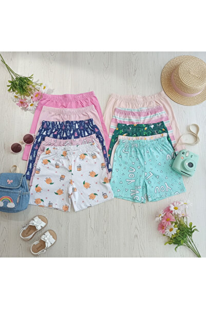 BONBON Girl's 10-Pack Mixed Comfortable Cotton Kids Shorts Bb2768