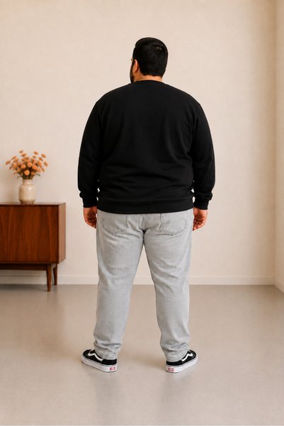 sngl tekstil Men's Plus Size Oversized 3 Thread Long Sleeve Sweatshirt 3Xl-4Xl-5Xl-6Xl-7Xl-8Xl-9Xl