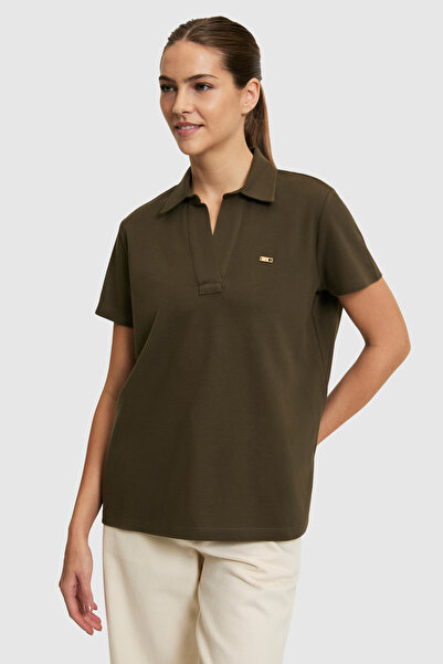 U.S. Polo Assn. Women's Dark Khaki Basic T-Shirt 50323447-Vr111