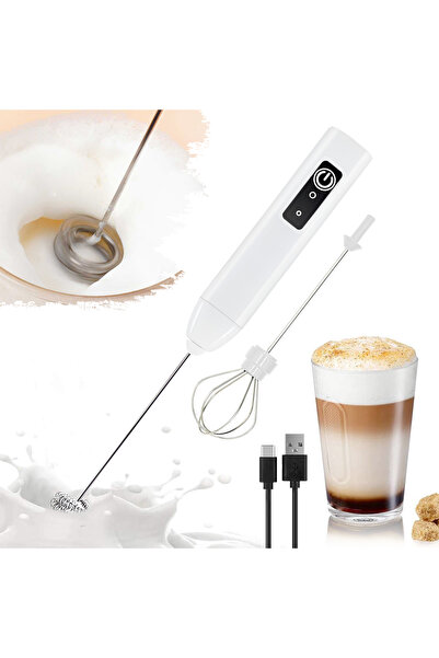 Choice3 White Dual-Beater 1Pc Electric Milk Frother Coffee Milk Frother Coffe...