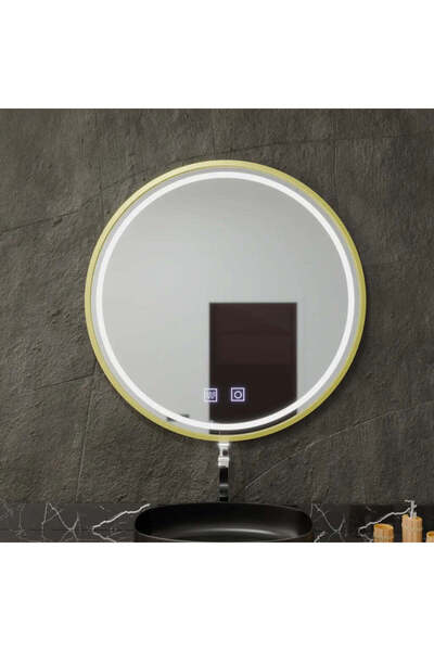 KORMAN Oglinda LED Rotunda, 80cm, Glanz Touch, Sistem Dezaburire, Dimabila