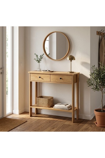 Home Luvia Çift Çekmeceli Meşe Dresuar