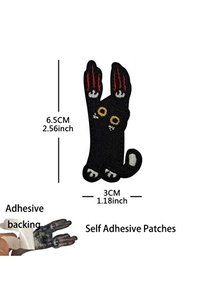 Choice 02-Stick-on Black Climbing Kitten Fabric Applique Embroidery Patches,C...