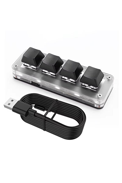 Choice4 Black 4 Keys 3 Key 1 Knob/4 Key Mini Mechanical BT Keyboard RGB Wired...