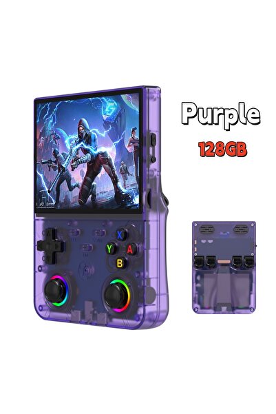 Choice6 Purple 128GB New R36 Ultra X Handheld Retro Video Game Console IPS Sc...