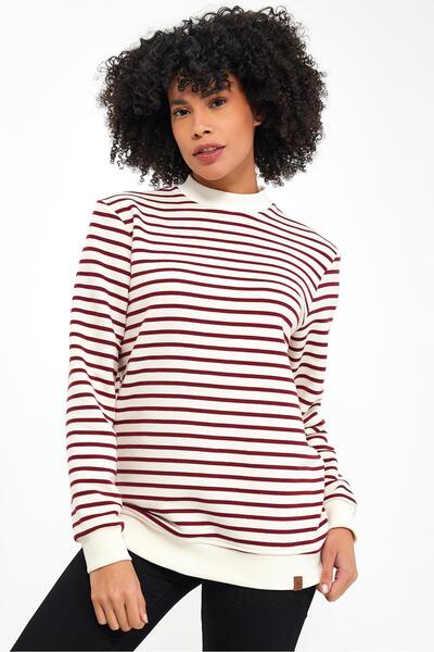 ALEXANDERGARDI سويت شيرت مخطط برقبة دائرية (E23-761A-BYN)