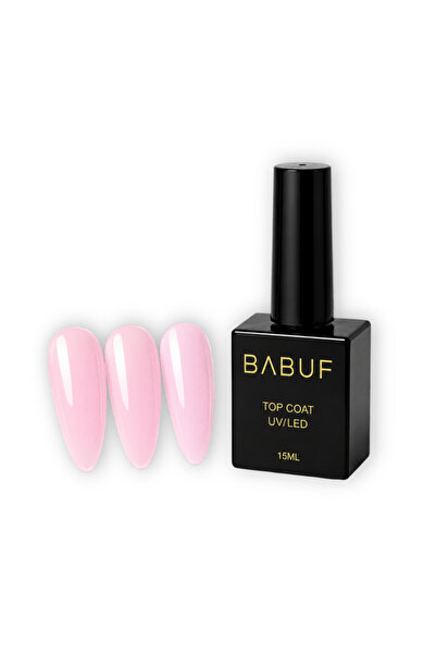 BABUF Top coat colorat roz deschis Light Pink Top TCC7, lucios, 15 ml