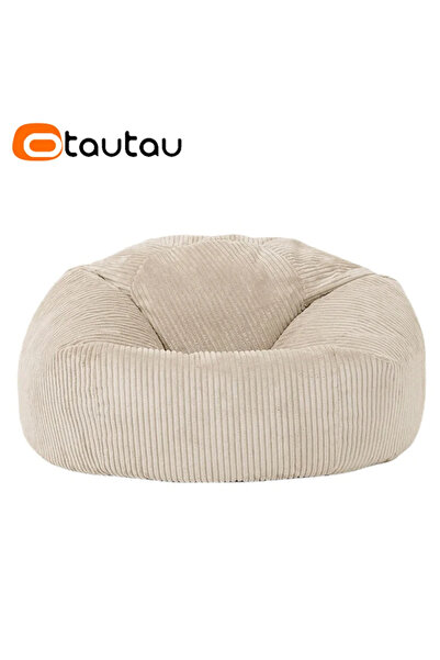 Choice8 empty cover dark beige-pouf OTAUTAU Corduroy Bean Bag Pouf Cover With...