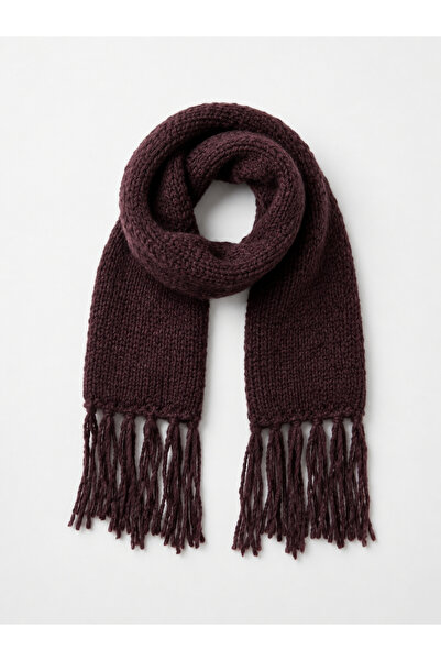 Retrobird Large Size Soft Knitted Scarf Women Dark Brown
