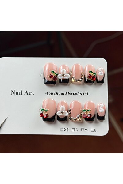 choice2 M 10pcs high-end Black and pink color contrast, hand-painted three-di...