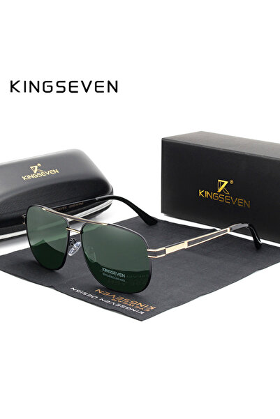 choice2 Gold Green KINGSEVEN Men Women Polarized Sunglasses Square Red Mirror...