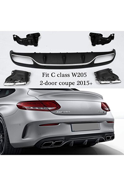 Universal Mercedes W205 Coupe C63 Arka Tampon Difüzörü Amg