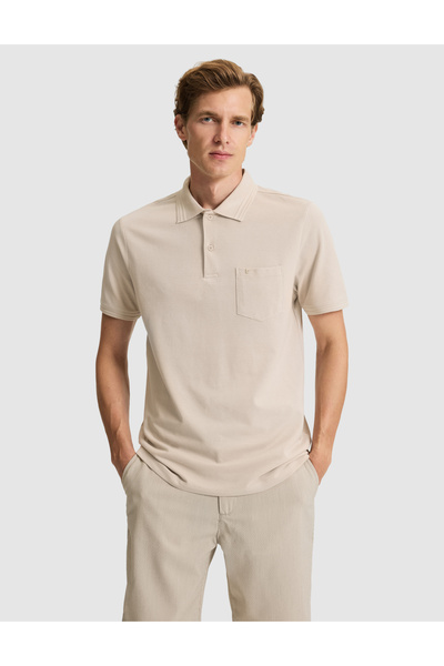 Pierre Cardin Taş Regular Fit 100% Baumwolle Polokragen Basic T-Shirt 5030655...