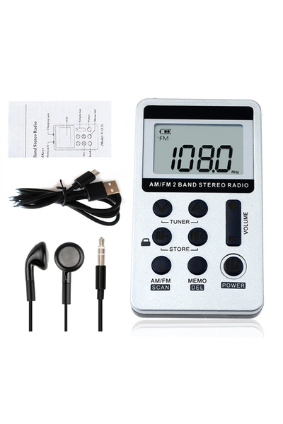 Choice White HanRongDa HRD-103 AM FM Digital Radio 2 Band Stereo Receiver w/ ...
