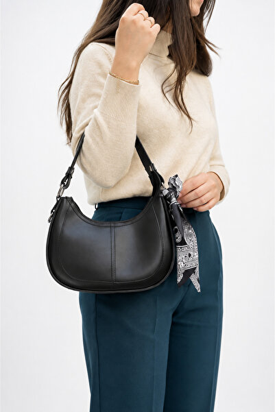 ZÇBUTİK Vove Women's Faux Leather Baguette Shoulder Bag with Scarf Accessory ...