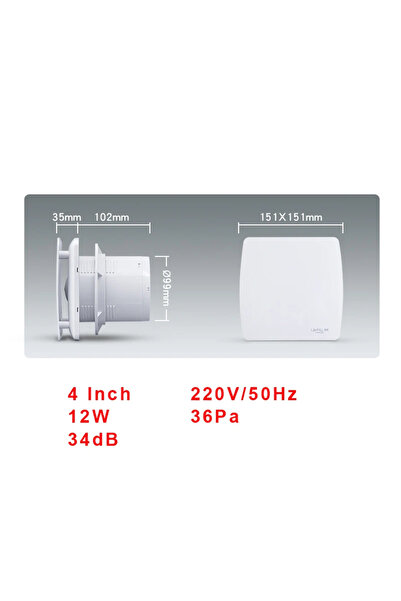 Choice1 4 inch 4/6 Inch High Speed Exhaust Fan Toilet Kitchen Bathroom Hangin...