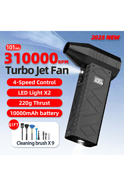 Choice NEW Black 10000mAh Mini Turbo Jet Fan,310000 RPM Mini Air Blower Handh...