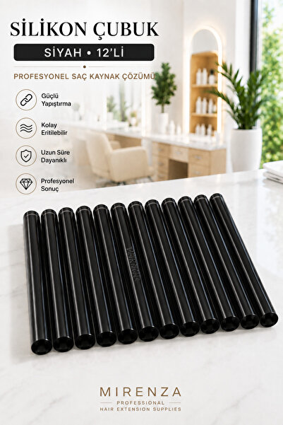 mirenza cosmetic 12 Adet Siyah Saç Kaynak Çubuk Silikon Çubuk Keratin Kaynak ...