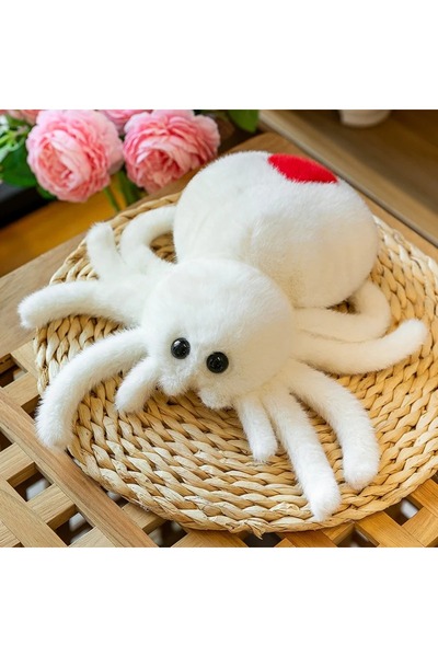 Choice1 white -Simulation Black Spider Jumping Spider Doll Crawling Pet Doll ...