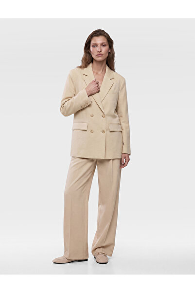 Koton Long Sleeve Buttoned Double-Breasted Oversized Blazer Jacket with Pockets